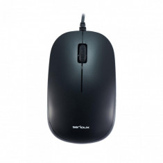 Mouse Serioux, Wired, 1000 dpi, 2 Butoane, Rotita Scroll, Cablu 1.6 m, Senzor Optic, Negru