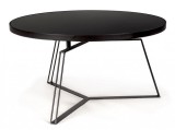 Cumpara ieftin Masuta cafea cu picioare fier si blat sticla neagra Zaira &Oslash; 70 cm x 38 h