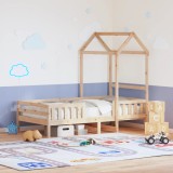 VidaXL Cadru de pat cu acoperiș, 100x200 cm, lemn masiv de pin 3282156