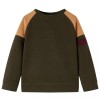 Bluzon pentru copii, kaki &icirc;nchis și camel, 104 13390, vidaXL