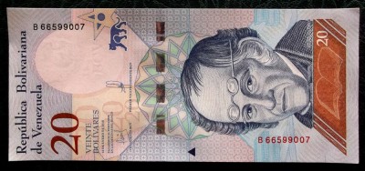 Venezuela 20 Bolivares Soberano 15 ianuarie 2018 UNC - necirculata ** foto