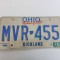 Ohio Inmatriculare USA original, decor de perete