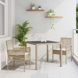 VidaXL Set de masă pentru grădină 3 pcs Bej Rattan poli 3334887