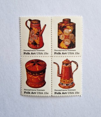 SUA Statele Unite ale Americii bloc de 4 val. MNH 1979 timbru Arta Populara foto