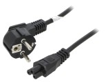 Cablu Alimentare 3m Negru IEC C5 la CEE 7/7 Unghiular