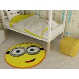 Covor Rotund Camera Copii Model Minion 11086-150, Marime 67 x 67 cm, Galben, Inaltime Fir 9 mm, Antialergic, Polipropilena, Gradinita, Cresa, Loc de J