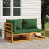 VidaXL Set canapea de grădină, 2 piese, cu perne, lemn masiv de acacia 360018