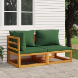 VidaXL Set canapea de grădină, 2 piese, cu perne, lemn masiv de acacia 360018