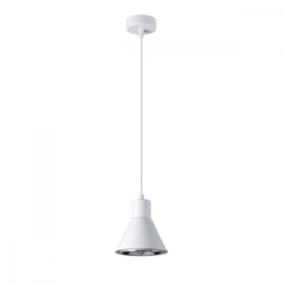 Lampă Suspendată Tazila Alb Oțel 1 Bec Cu Design Modern De Interior foto
