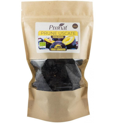 Prune Uscate Fara Samburi Bio 600gr Pronat foto