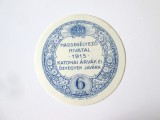 Rar! Ungaria timbru de ajutor 6 Filler 1915 in beneficiul veteranilor si vaduvelor de razboi WWI,diametrul:50 mm