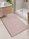Cumpara ieftin Covoras Baie Melody Marime 55 X 80 cm, Microfibra, Roz pudrat cu Alb