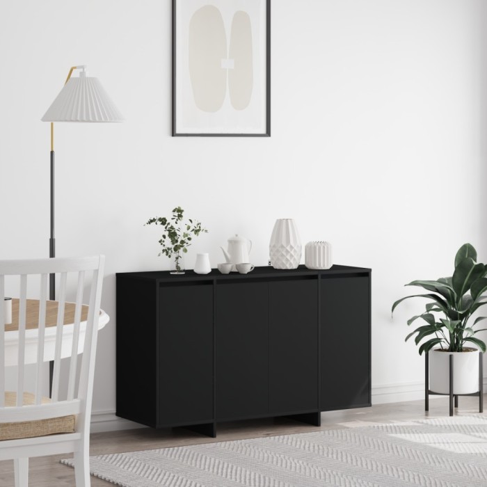 vidaXL Bufet Negru Negru Lemn prelucrat 120 x 41 x 75 cm Bufet Negru