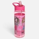 Sticlă pentru apă cu capac flip-top, 650 ml, roz, CMCLASS