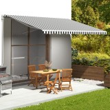 P&acirc;nză Copertină Rezervă vidaXL, 5x3m, Antracit/Alb, Poliester, UV, Impermeabilă - Doar P&acirc;nză