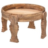 Masuta cafea rotunda Atmosphera Gypsy din lemn masiv de manguier, 51x34 cm, maro Household NewTrend