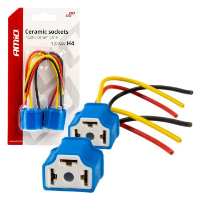 Set 2 mufe ceramice soclu h4, rezistente termic, 12-24v foto
