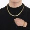 Set Lant si Bratara Barbati, Otel Inoxidabil, Model Versace, Auriu Stil Elegant