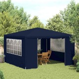 VidaXL Cort de petrecere profesional cu pereți albastru 4x4 m 90 g/m&sup2;