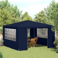 vidaXL Cort de petrecere profesional cu pereți albastru 4x4 m 90 g/m&sup2;