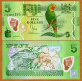 !!! FIJI - 5 DOLARI (2012) - P 115 a - UNC / POLIMER // NU TRIMIT PRIN CURIER