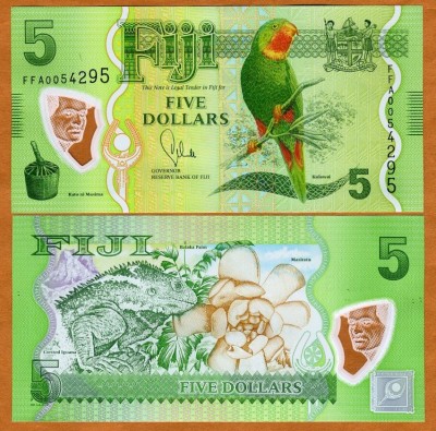 !!! FIJI - 5 DOLARI (2012) - P 115 a - UNC / POLIMER // NU TRIMIT PRIN CURIER foto