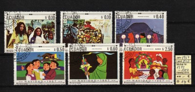 Timbre Ecuador, 1967 | Tradiţii de Crăciun | Serie completă - COTĂ BUNĂ | aph foto
