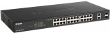SWITCH D-LINK POE SMART, 24 porturi RJ-45 Gigabit + 2 Combo GE/SFP, POE max 370W, carcasa metalica, &quot;DGS-1100-26MPV2&quot; (timbru verde 2 lei)