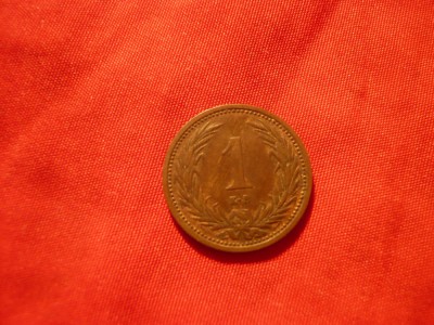 Moneda 1 filler Ungaria 1901 litera KB ,Rege Frantz Joseph I , cal.F.Buna foto