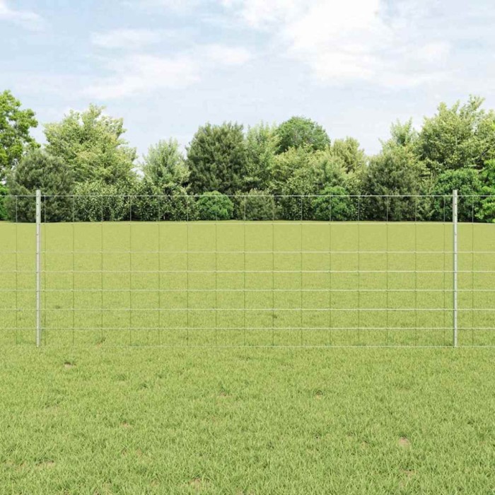 vidaXL &Icirc;ngrădire cu st&acirc;lpi Argintiu 0.8 x 25 m Oțel