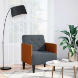 Fotoliu Gri Inchis Catifea 55cm Gossi Canapea Living Relaxare Confortabil Cotiere Placaj Rezistent 110kg