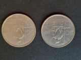 Lot 2 Monede 50 Bani 1955 &amp; 1956, Romania, Cu-Ni, KM#86