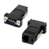 Extensie prelungire VGA prin cablu retea RJ45, Active, prelungitor VGA prin lan, VGA tata la RJ45 mama, pentru monitor videoproiector, tv si alte disp