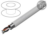 Cablu RS232 ecranat 3x2x24AWG Cu PVC gri