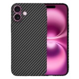 Husa iPhone 16 Plus Asteroid GSM Carbonite FiberShell, negru