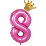 Balon din Folie Metalizata Cyrax, Roz Cifra 8