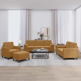 vidaXL Set de canapele cu perne, 4 piese, maro, catifea 3201971