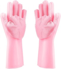 Manusi profesionale din silicon cu perii pentru spalat vasele si pentru protejarea mainilor, reutilizabile,