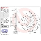 Set disc frana Mercedes Clasa C (W203) 05.00-12.07, Clasa C Coupe (Cl203) 03.01-06.11, Clasa C T-Model (S203) 03.01-08.07, Clk (C209) 05.02-03.10, Cl, BREMBO