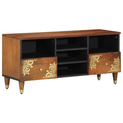 vidaXL Cabinet TV cu raft Maro 100 x 33.5 x 46 cm Lemn masiv de mango foto