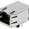 Soclu RJ45 ecranat cu LED 8p8c THT