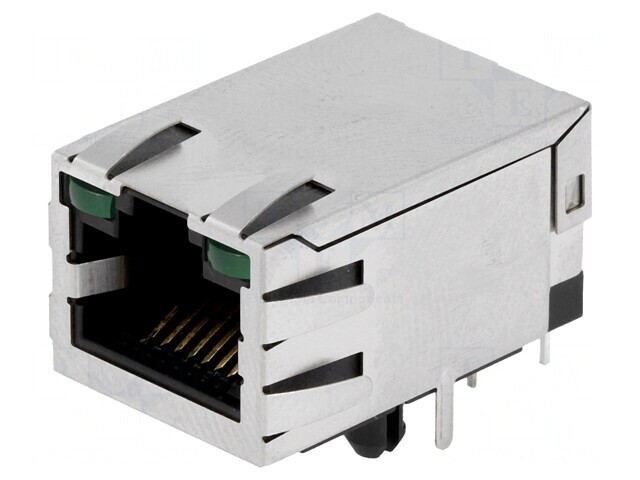 Soclu RJ45 ecranat cu LED 8p8c THT