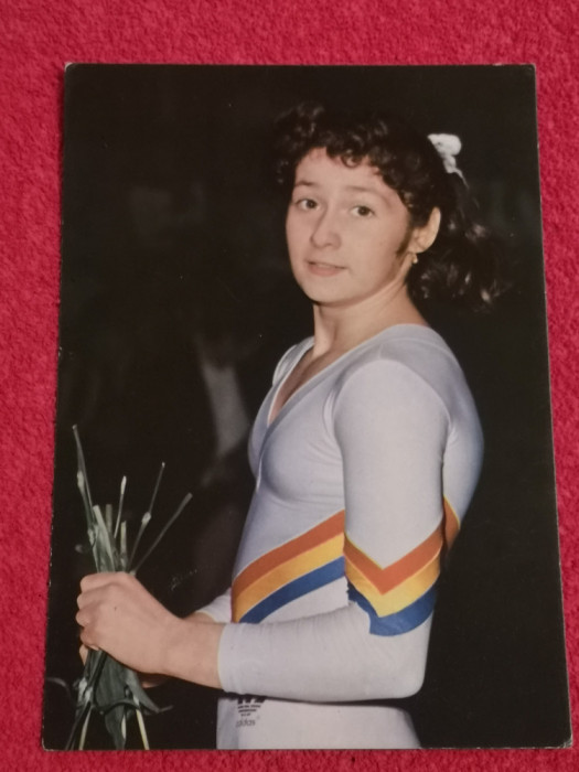 Foto gimnastica-tip carte postala - gimnasta ECATERINA SZABO (JO 1984)