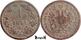 1861 E, 1 Kreuzer - Francisc Iosif I - Imperiul Austriac | KM 2186, Europa