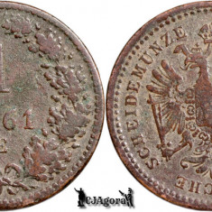 1861 E, 1 Kreuzer - Francisc Iosif I - Imperiul Austriac | KM 2186