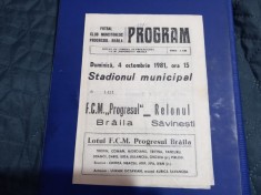 Program FCM Progresul Braila - Relonul Savinesti