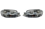 Set faruri tuning VW GOLF VII (5K), 10.2012-2017, cu LED daytime running light; H1+H7; manual; crom, transparent; TUNING; halogen,