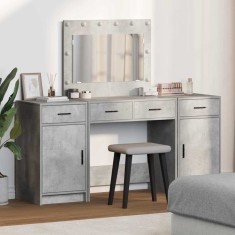 vidaXL Masă de Machiaj cu ușă 3 pcs Gri 40 x 41 x 75 cm Lemn compozit 3334248