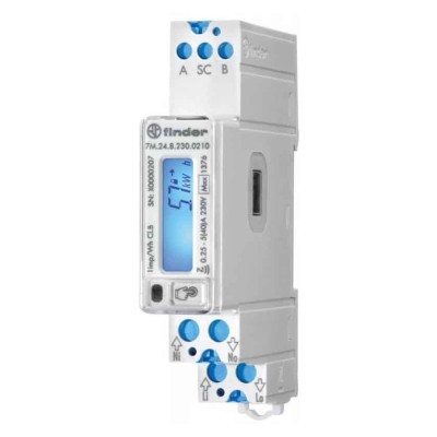 Contor monofazic interfata ModBus+IR digital 40A 1M Finder 7M2482300210 foto