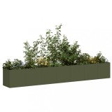 Cumpara ieftin Jardinieră verde măsline 280x40x40 cm oțel laminat la rece
